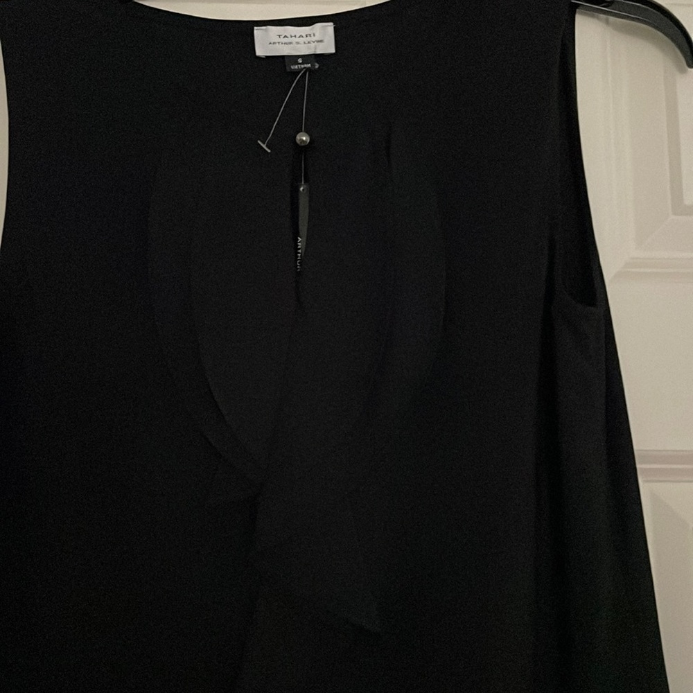 Tahari black sleeveless top. NWT.